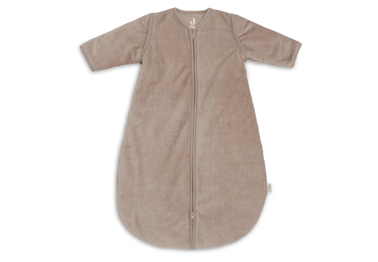 Jollein Slaapzak afritsbare Mouwen Rond Rib Milky Coffee 90 cm