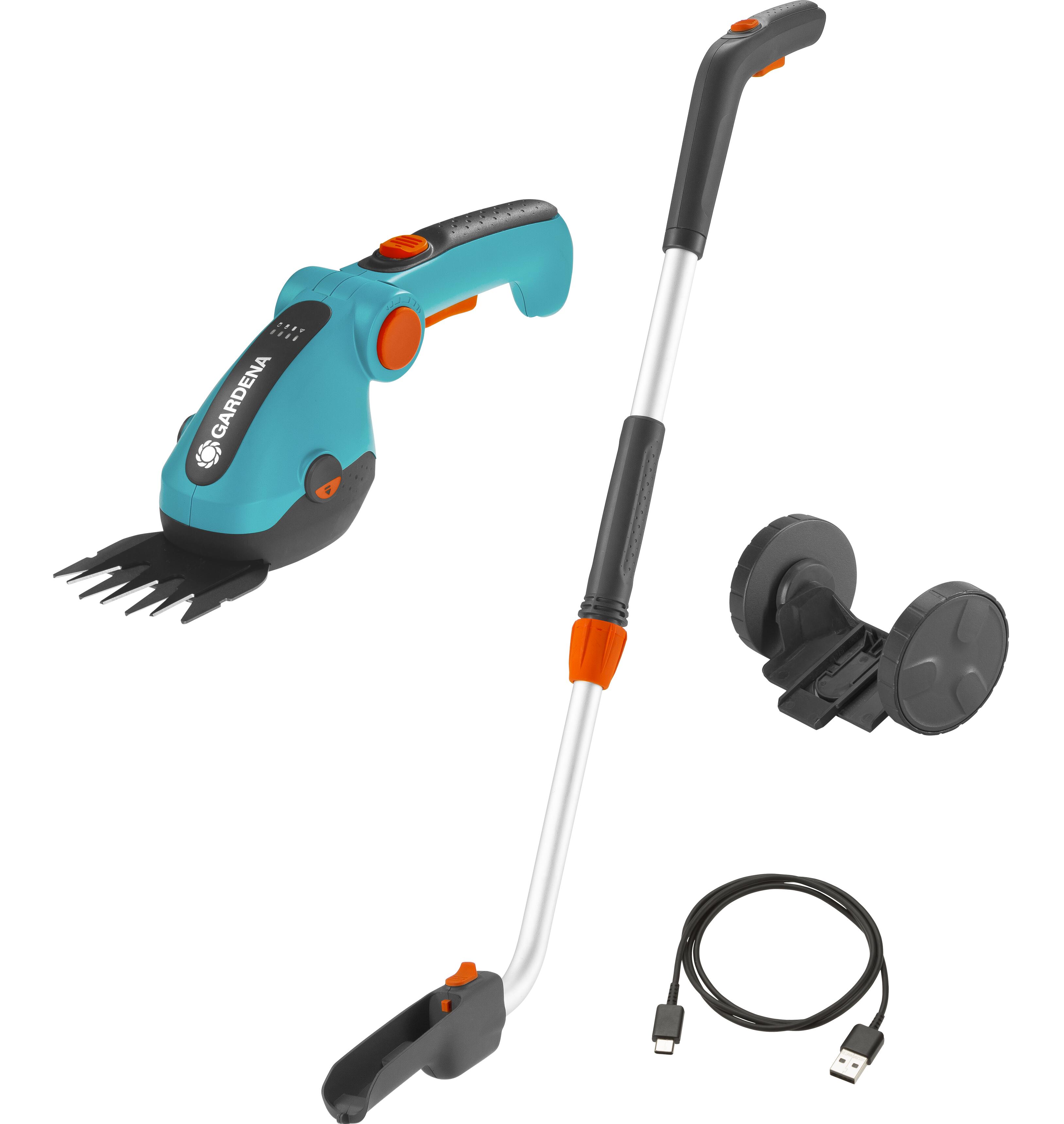 Gardena Grasschaar AccuCut Li Set met Steel en Wielen