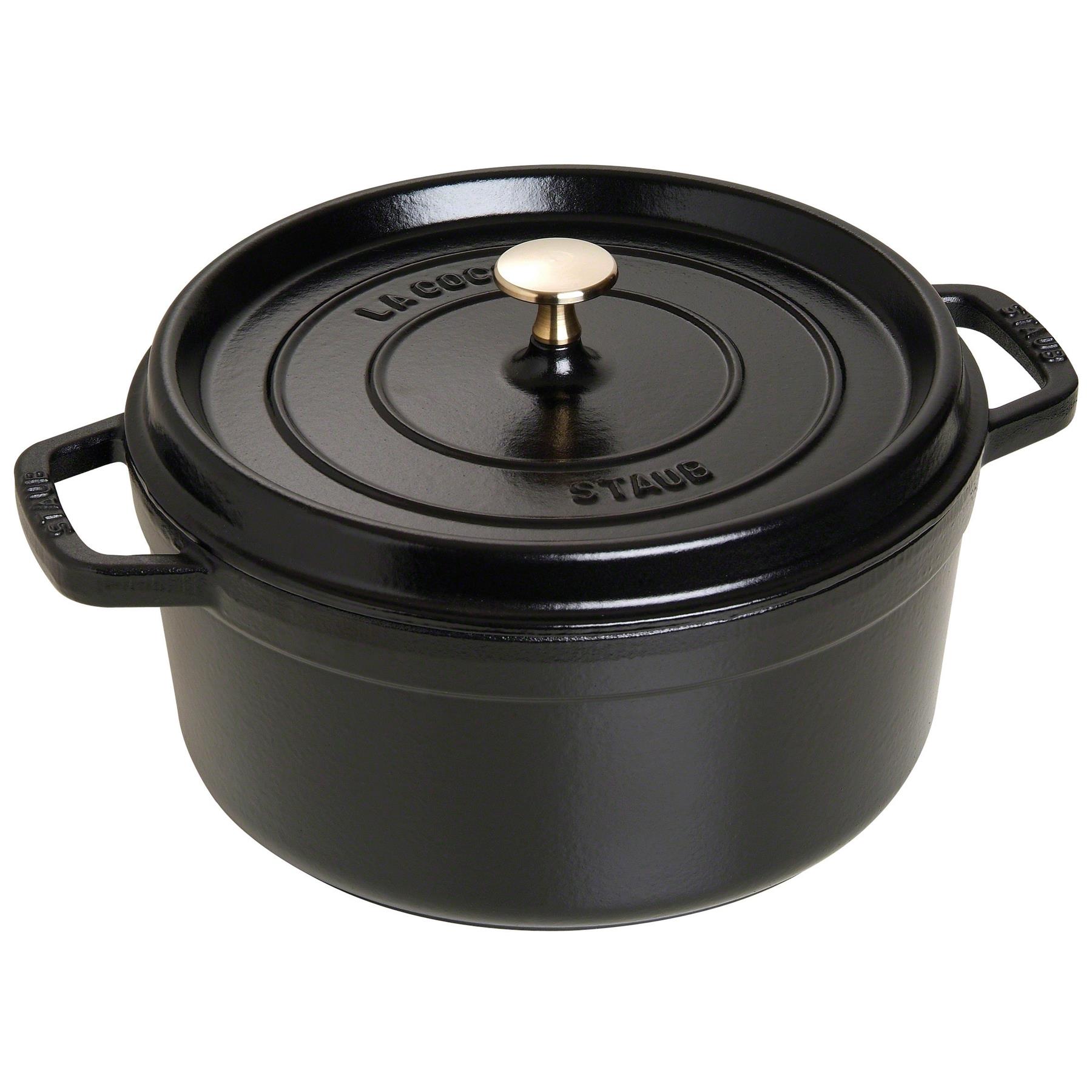 Staub Cocotte Zwart 28cm - Gietijzer - 6.75l - alle Vuren