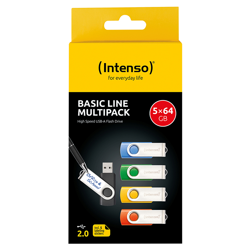 Intenso Basic USB Flash Drive 2.0 Multipack 5 x 64 GB