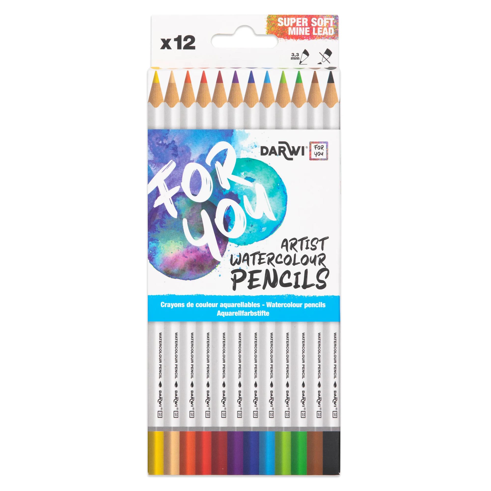 Darwi Aquarel Kleurpotloden For You Artist 12 stuks