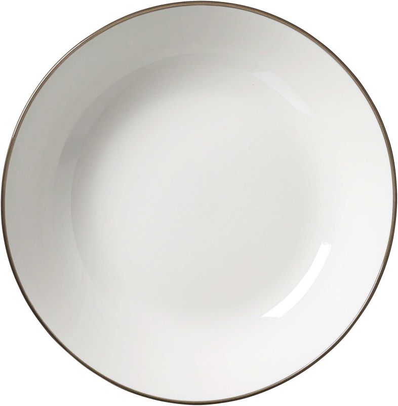 Ritzenhoff & Breker Diep Bord Adela Wit/Grijs 20x4.5 cm - Porselein - Soepbord