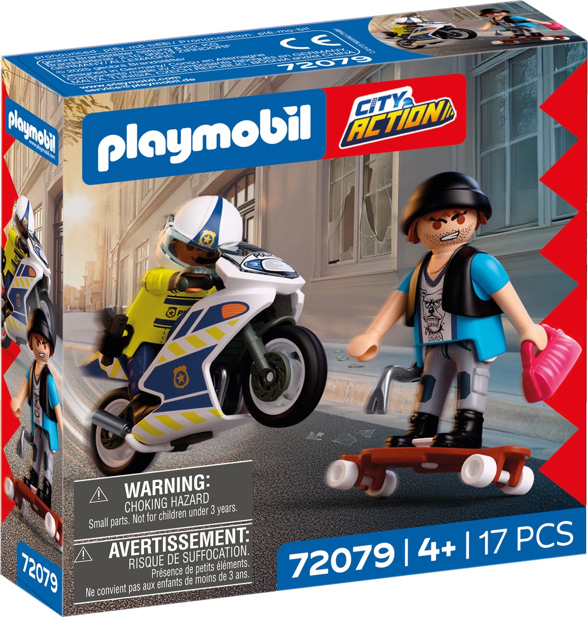 Playmobil 72079 City Action Achtervolging met motorfiets