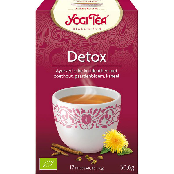 Yogi Tea Detox Bio 17 Builtjes Zoethout, Paardenbloem & Kaneel