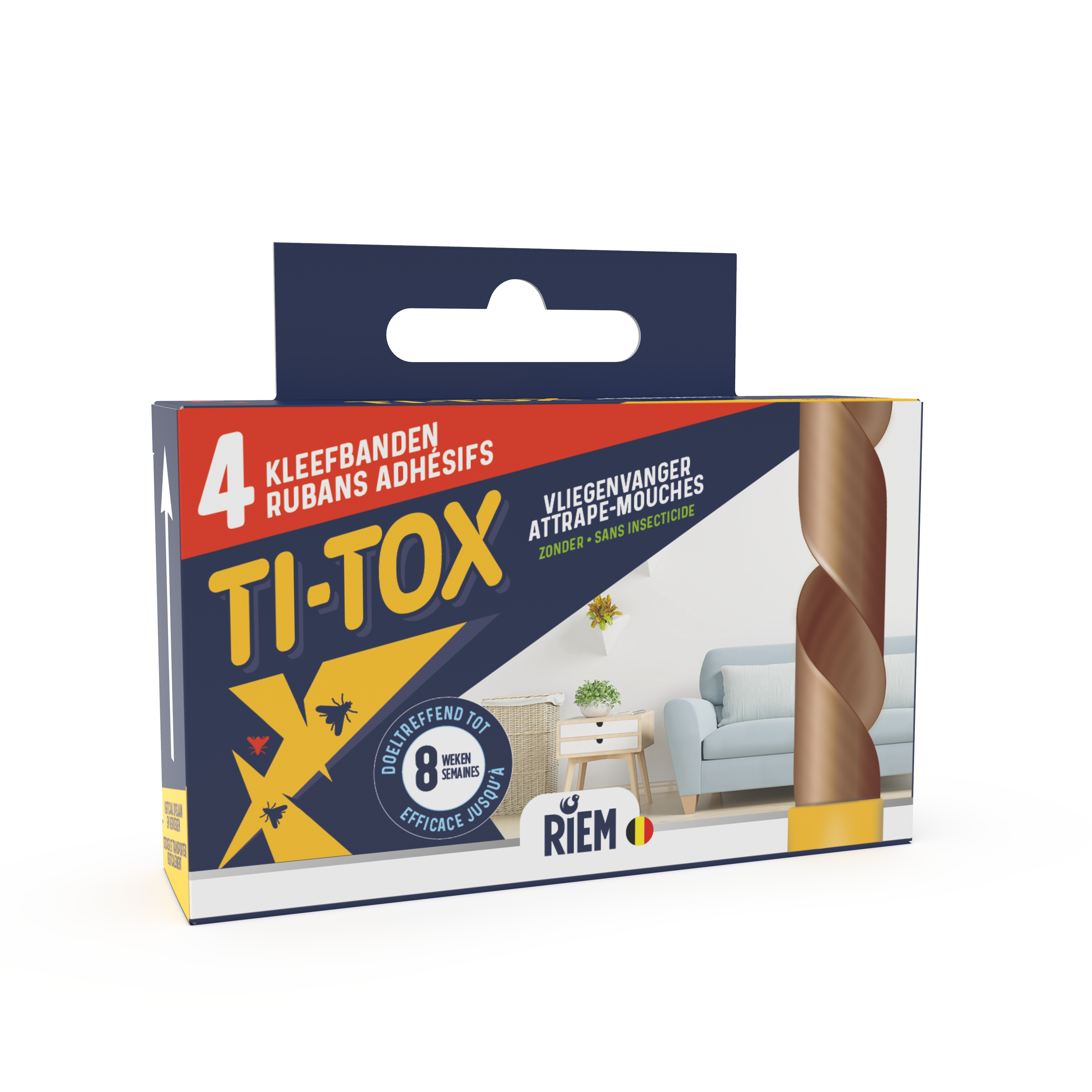 Riem Vliegenvanger Ti-Tox 4 Kleefbanden