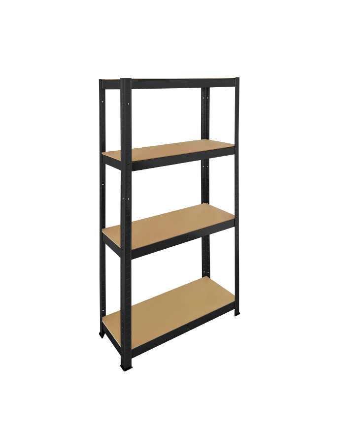 Practo Rek Heavy Duty 150x75x30 cm Zwart met 4 Legplanken - Legplank 175 kg