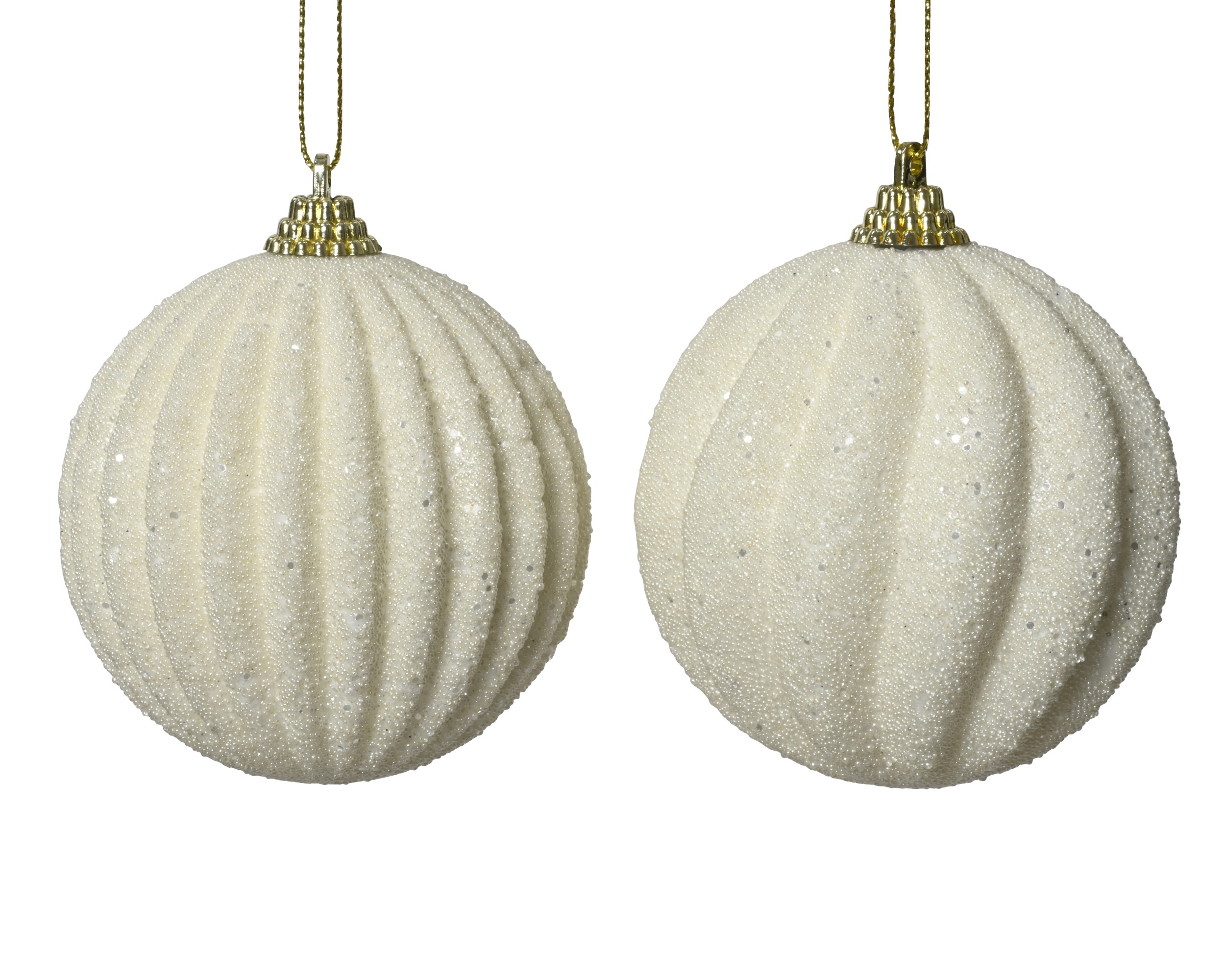 Kerstbal Foam Wolwit 8cm - assorti - prijs per stuk