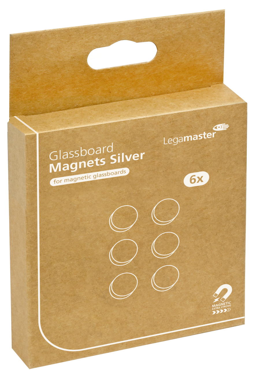 Legamaster Glasbord Magneet Zilver 6 stuks