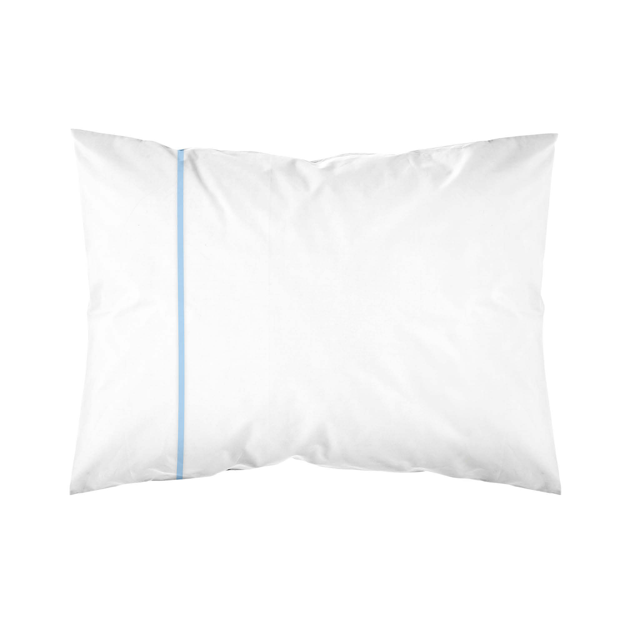 Romanette Basic Kussensloop 65x65 cm Katoen Wit Blauw met Paspel - 2 stuks