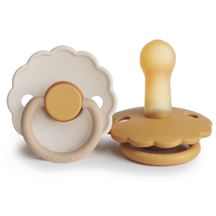 Frigg Fopspeen Daisy Bloom Latex Chamomille-Gold 0-6 maand - 2 stuks