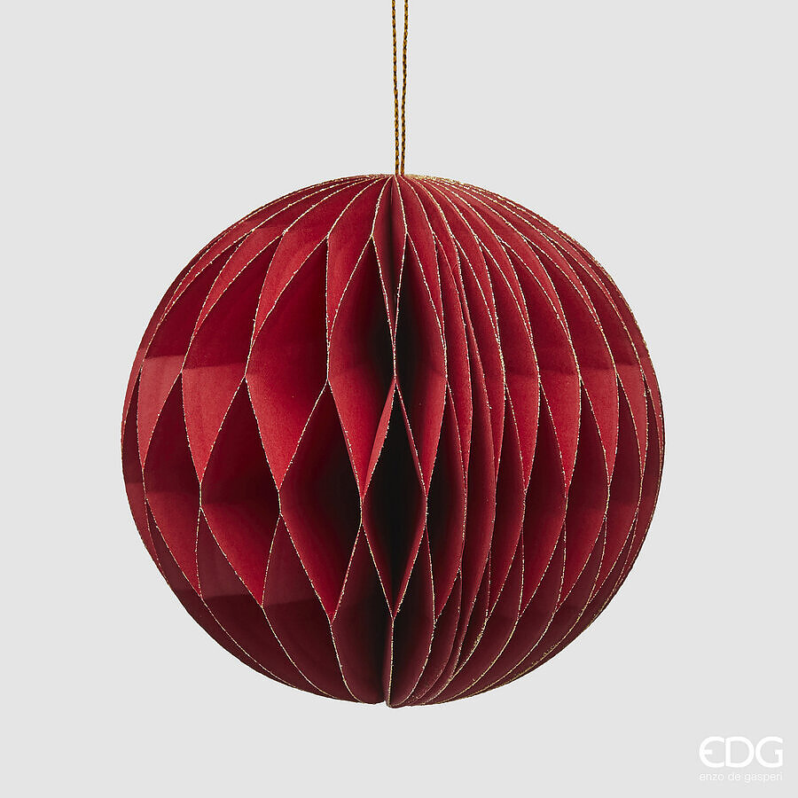 EDG Kerstbal Papier Rood 12cm EDG Kerstbal Papier Rood 12cm