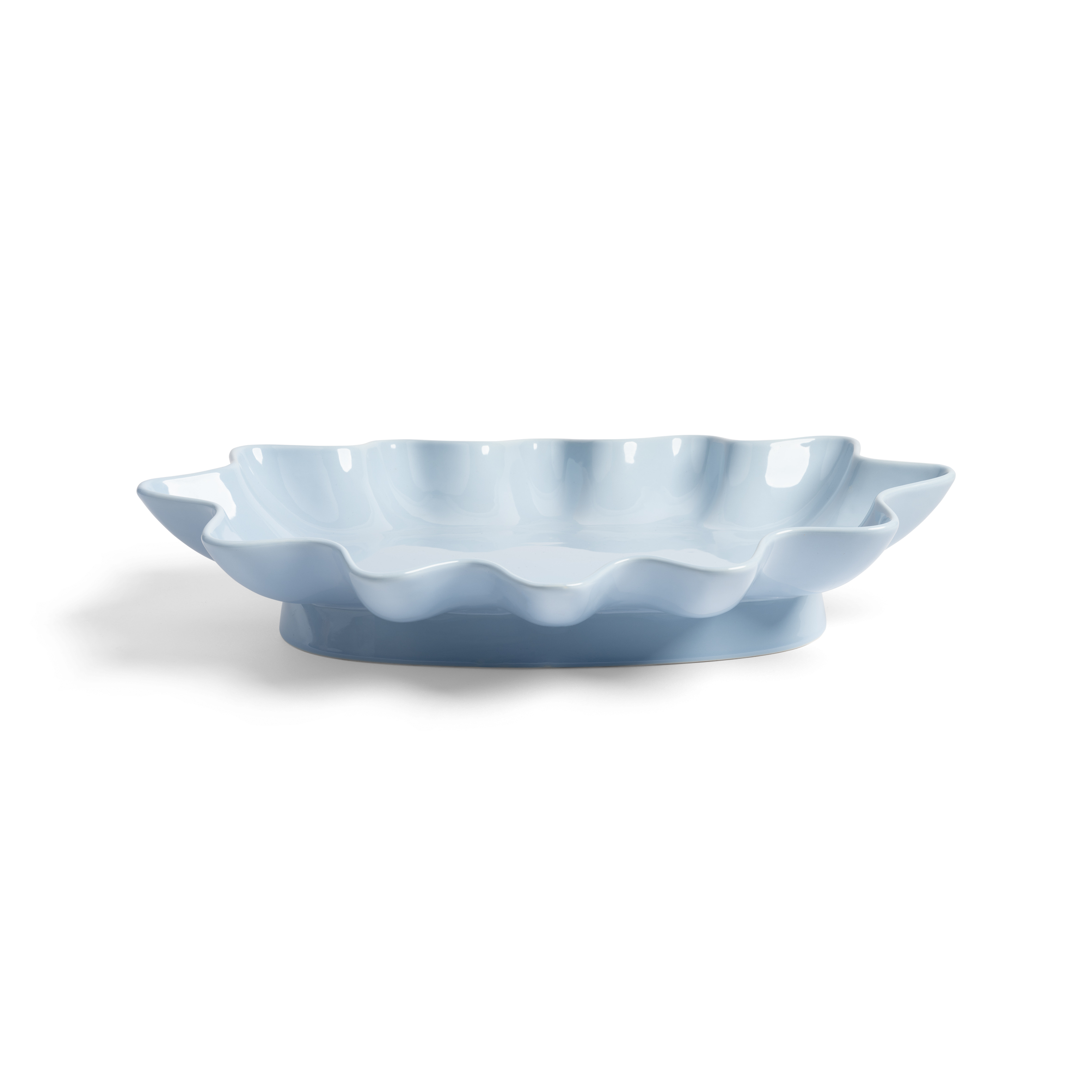 Klevering Bowl Sun Ice Blue 42.5x32x8 cm - Aardewerk - Ovaal
