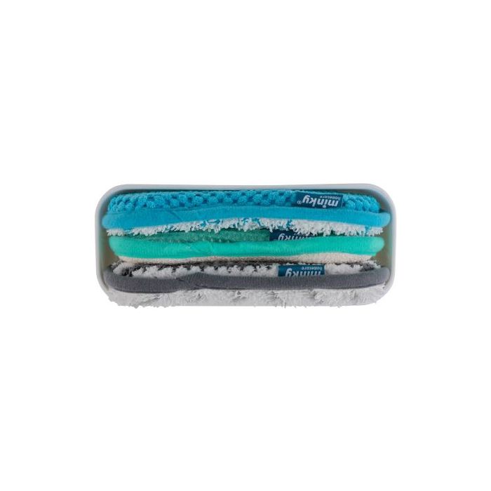 Minky Opbergbox Wit met Schoonmaakdoek 3 stuks - 20.5x8x10.5 cm