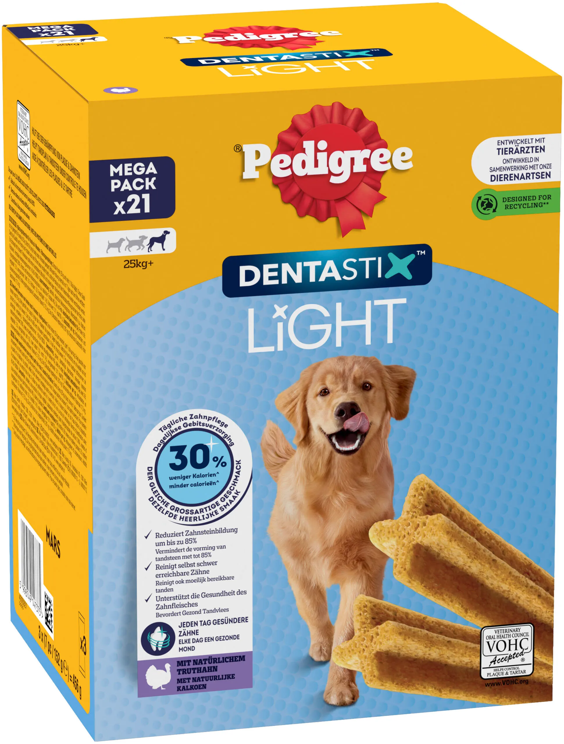 Pedigree Dentastix Light Large 21 Sticks Honden +25 kg
