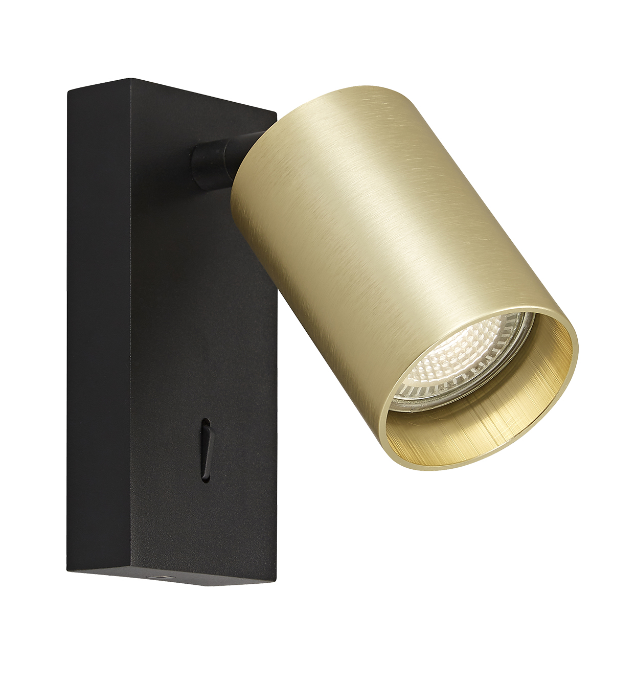 Fantasia Taboo Opbouwspot met  Schakelaar 1x GU10 Zwart + Geborsteld Goud