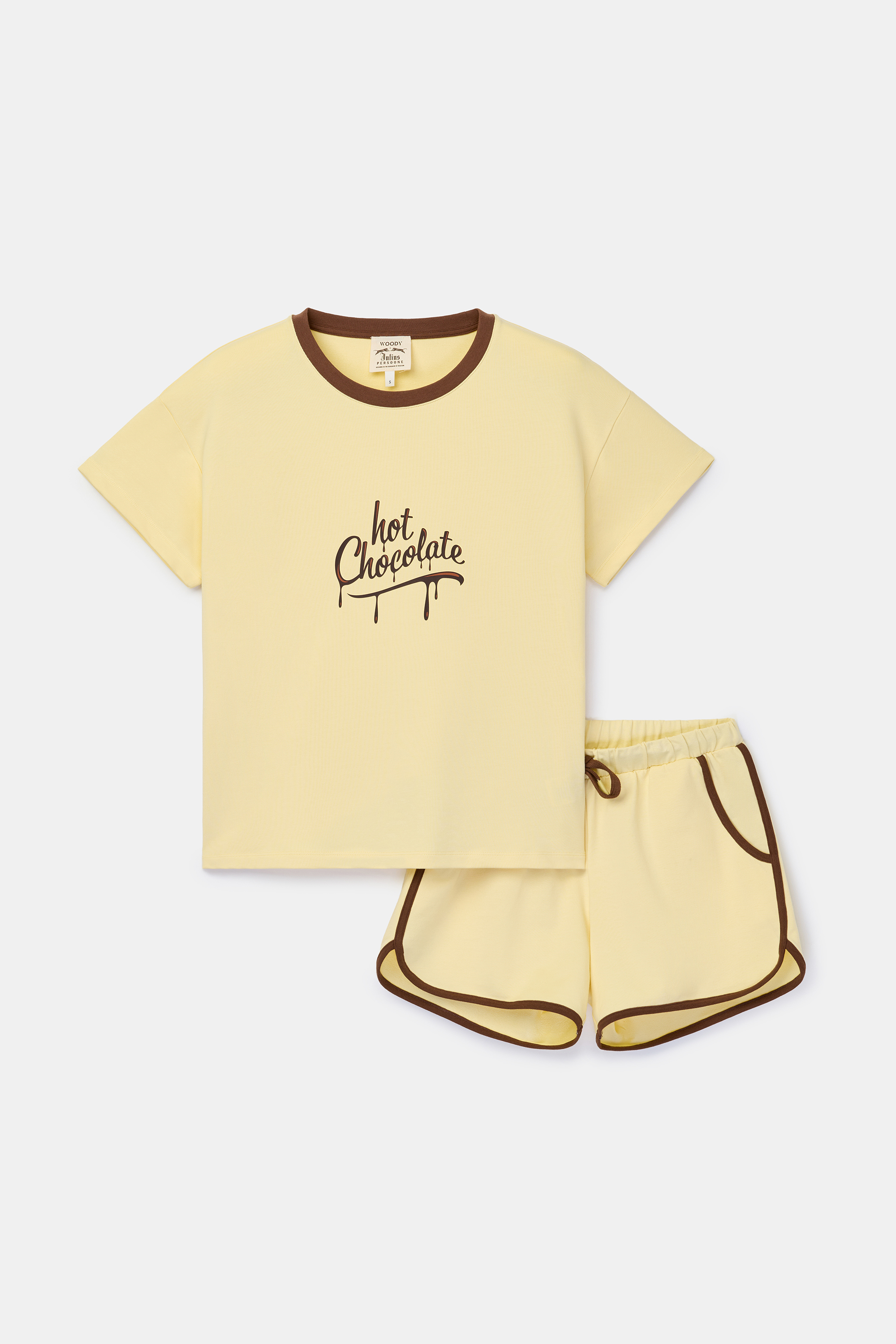 Woody T-shirt en Short Julius Persoone Meisjes Lichtgeel - 8 jaar