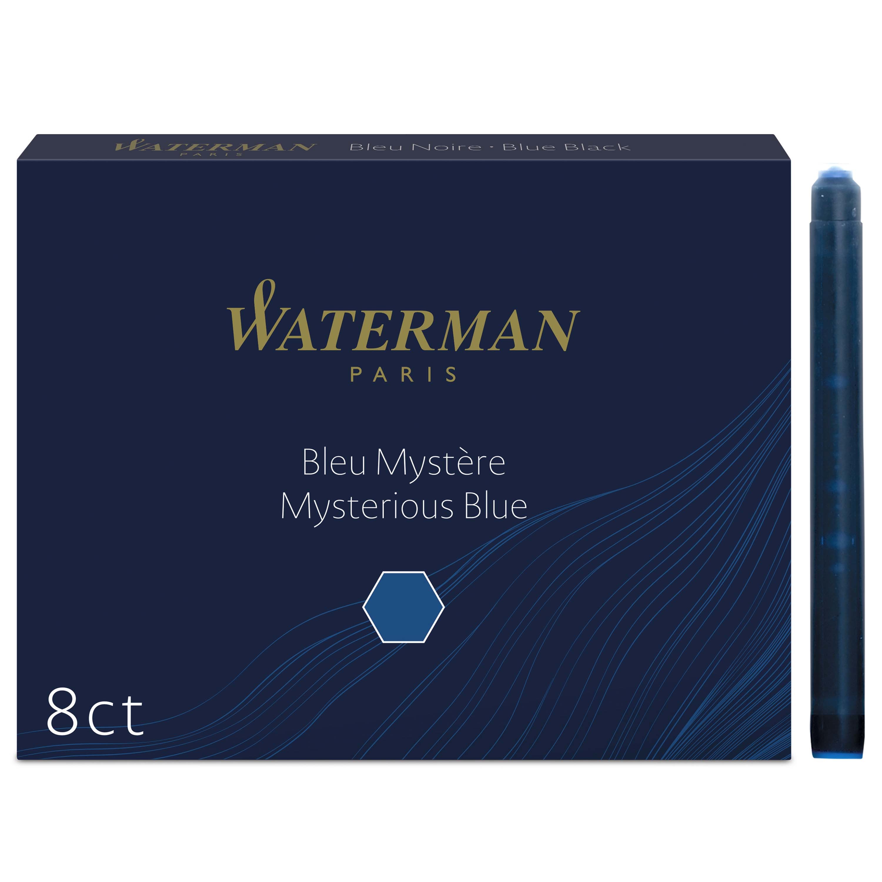 Waterman Standaard Inktpatronen M Blauw-Zwart 8 stuks - Blister