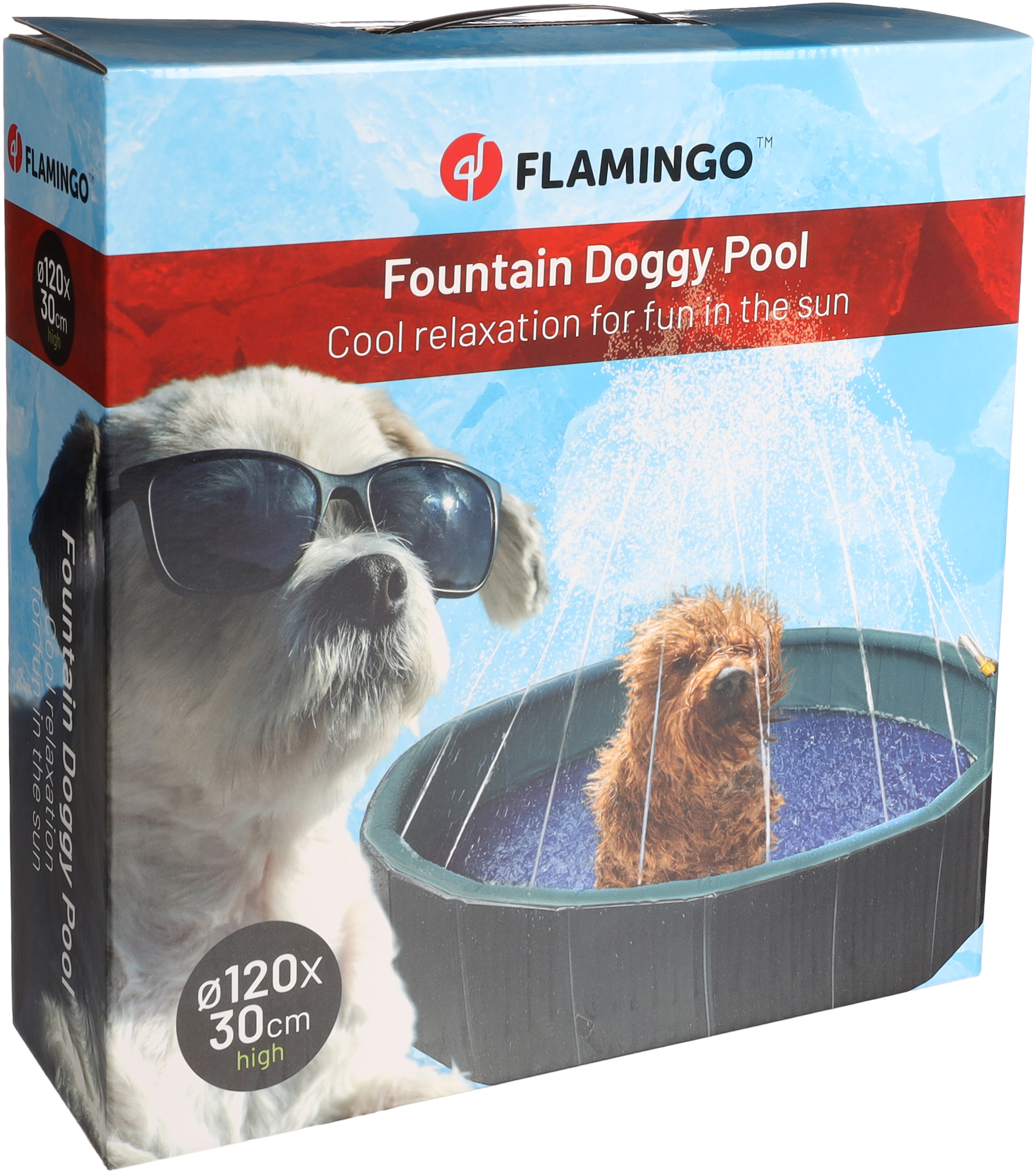 Flamingo Zwembad Hond Sprinkler 120 x 30 cm Rond Grijs / Blauw