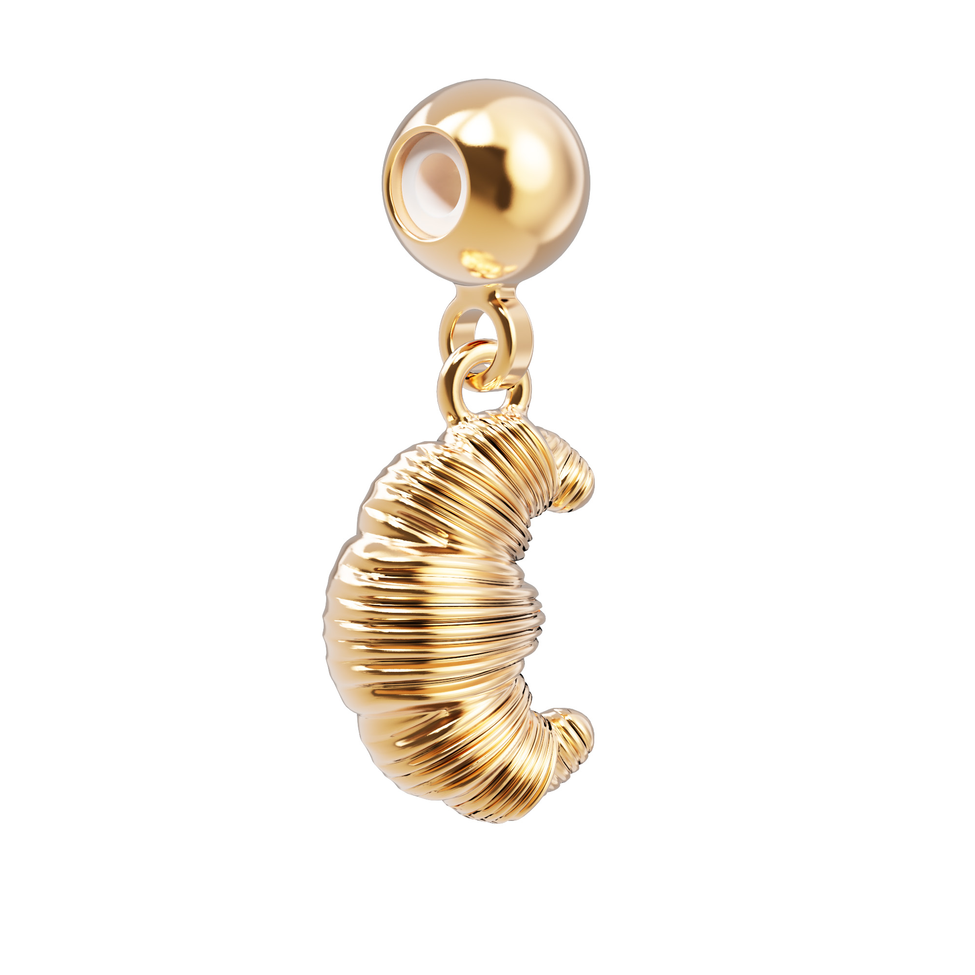 Chocli Charm Foodie Croissant - 18K Gold Plated