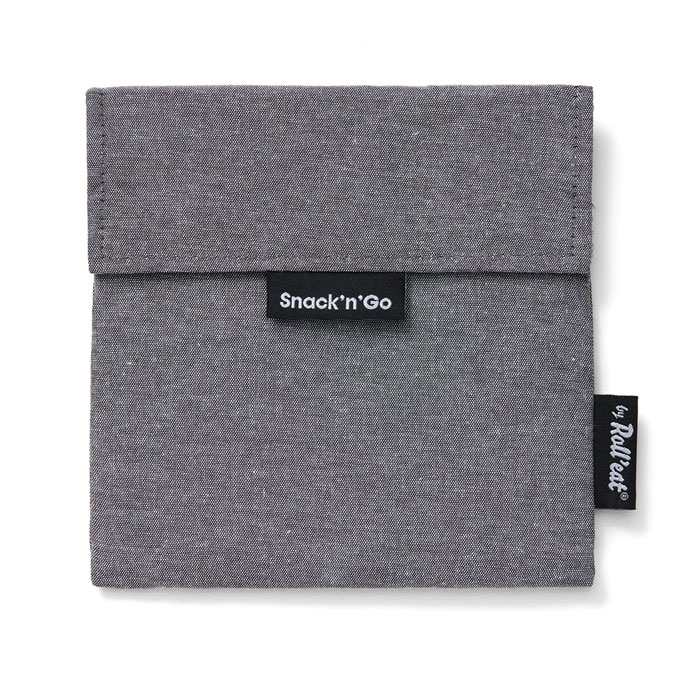 Snack'n'Go Snackzakje Herbruikbaar Nature Black  - 18x18 cm - by Roll'eat
