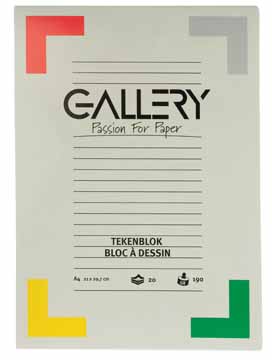 Gallery Tekenblok 190gram - Wit - 20vel - 21x29.7cm