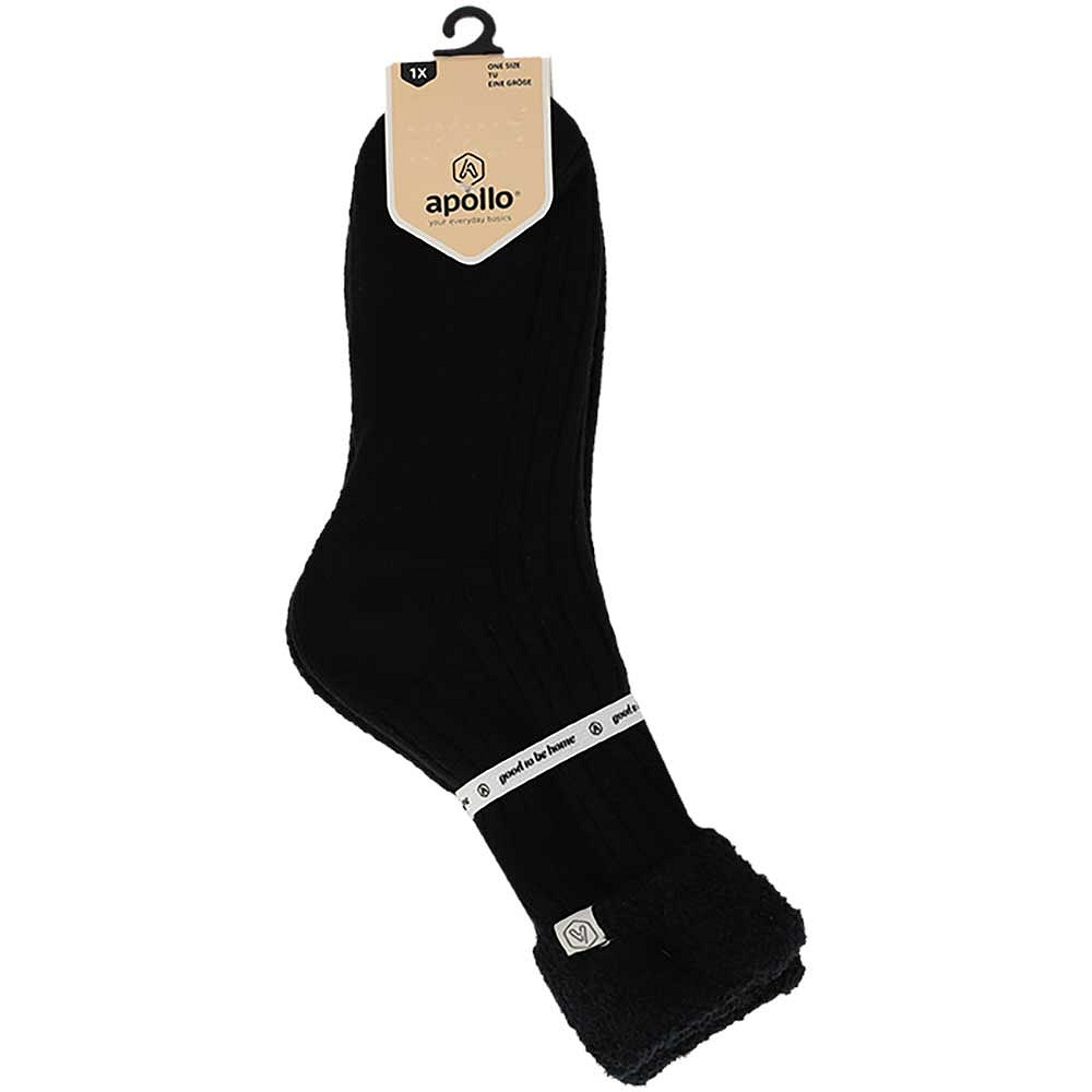 Apollo Homesock Dames Viscose Black - One Size