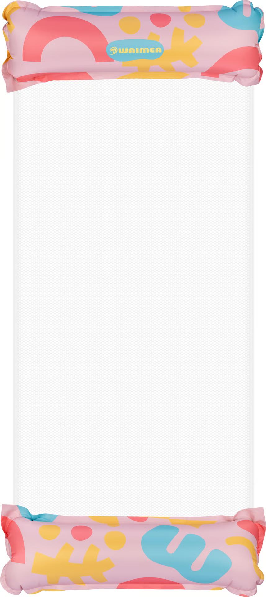 Waimea Iokua Opblaasbare Waterhangmat 137 x 70 cm Roze/Okergeel