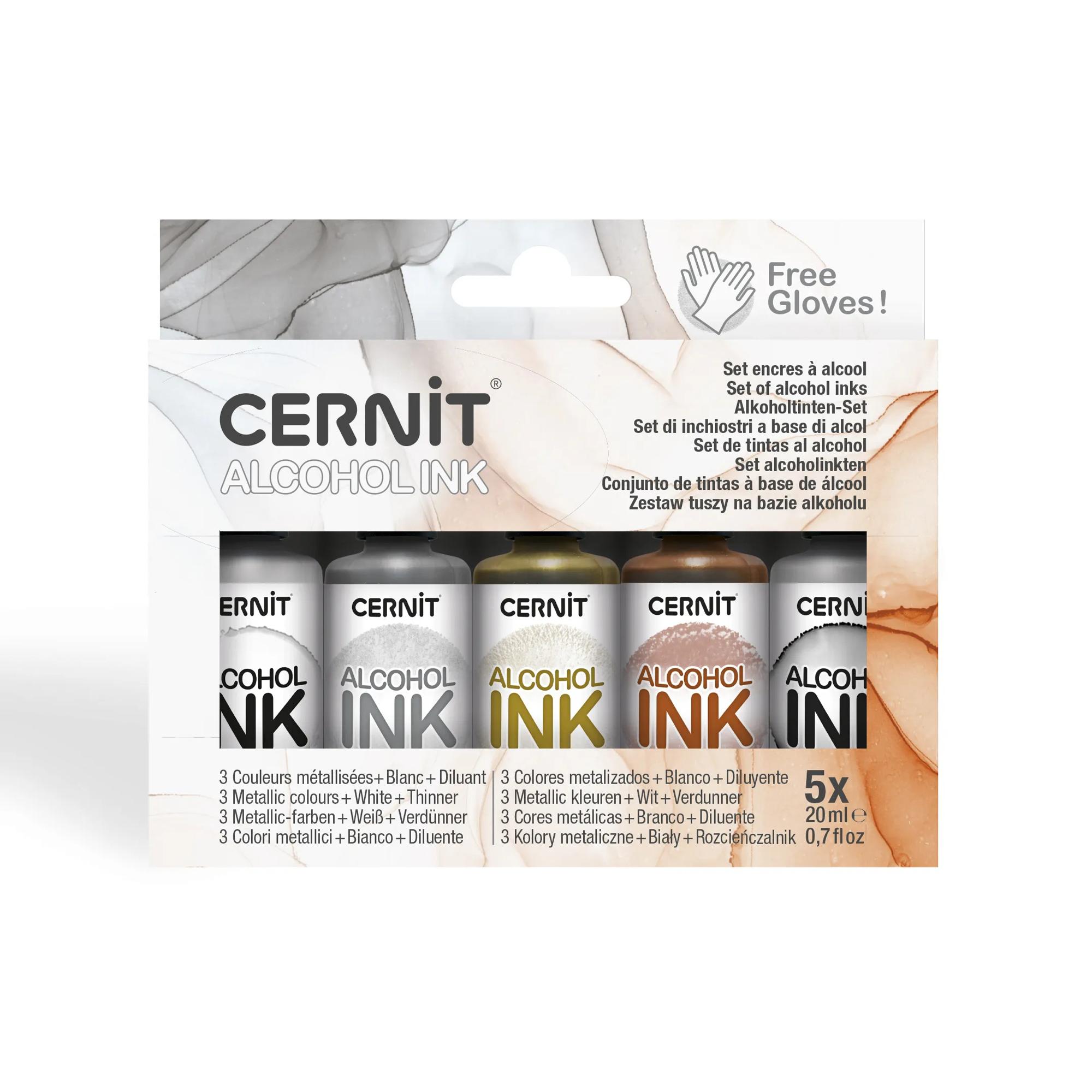 Cernit Alcohol Inkt Metallic Kleuren 5x20 ml