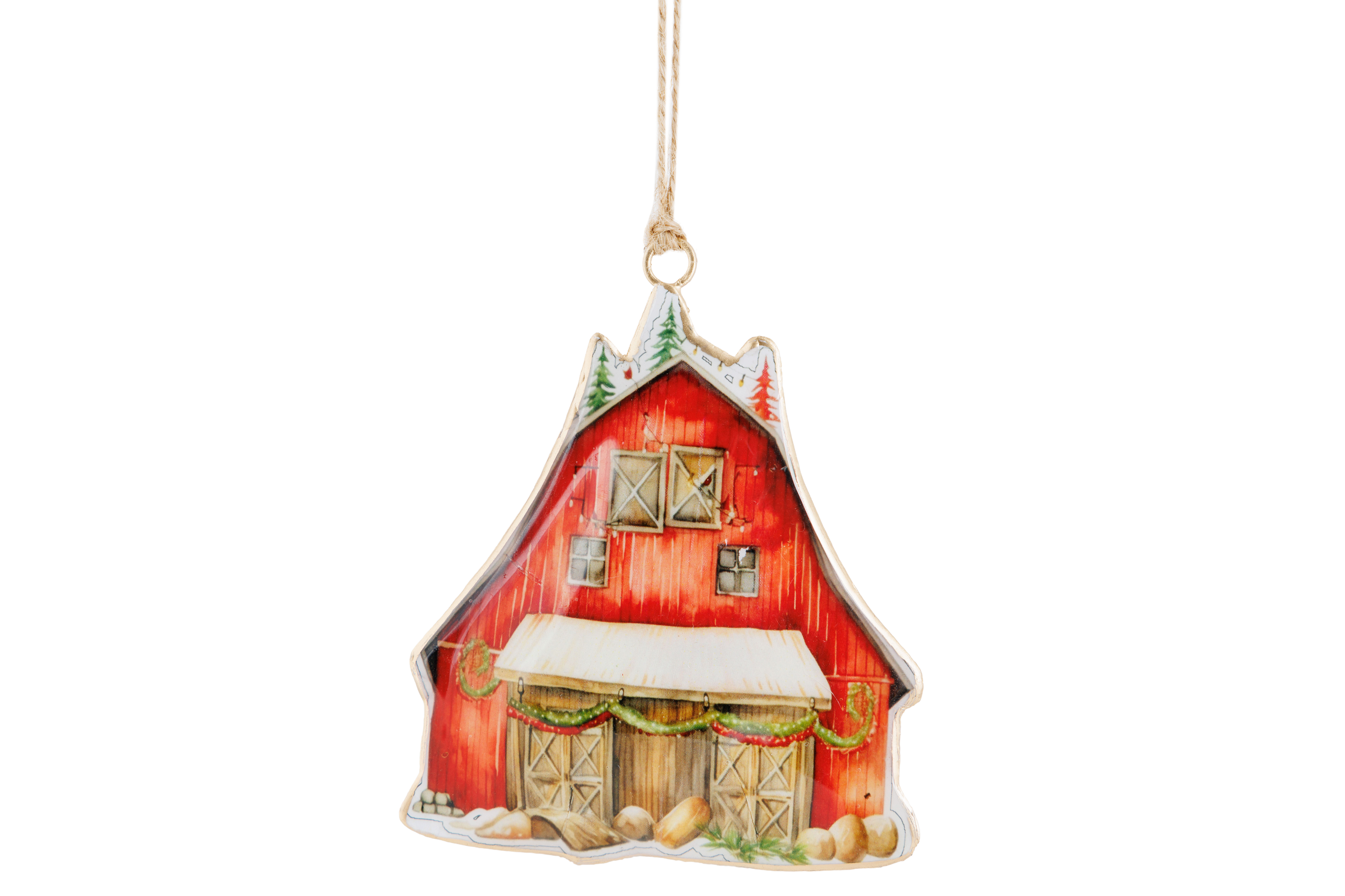 Boomhanger Cosy@Home Vintage Village 9x11 cm - IJzer - Rood