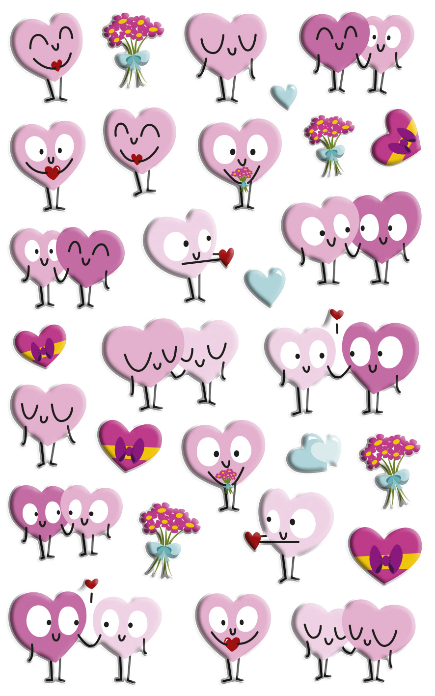 Maildor 3D Stickers Cooky Harten 7.5x12cm - 1 Vel
