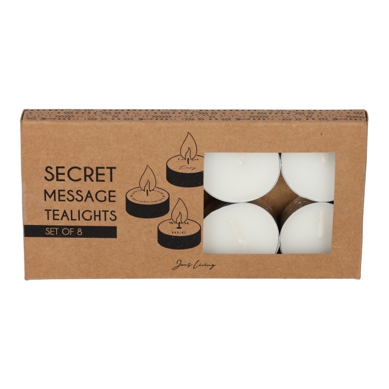 JENS Living Theelichten Secret Message set 8 stuks