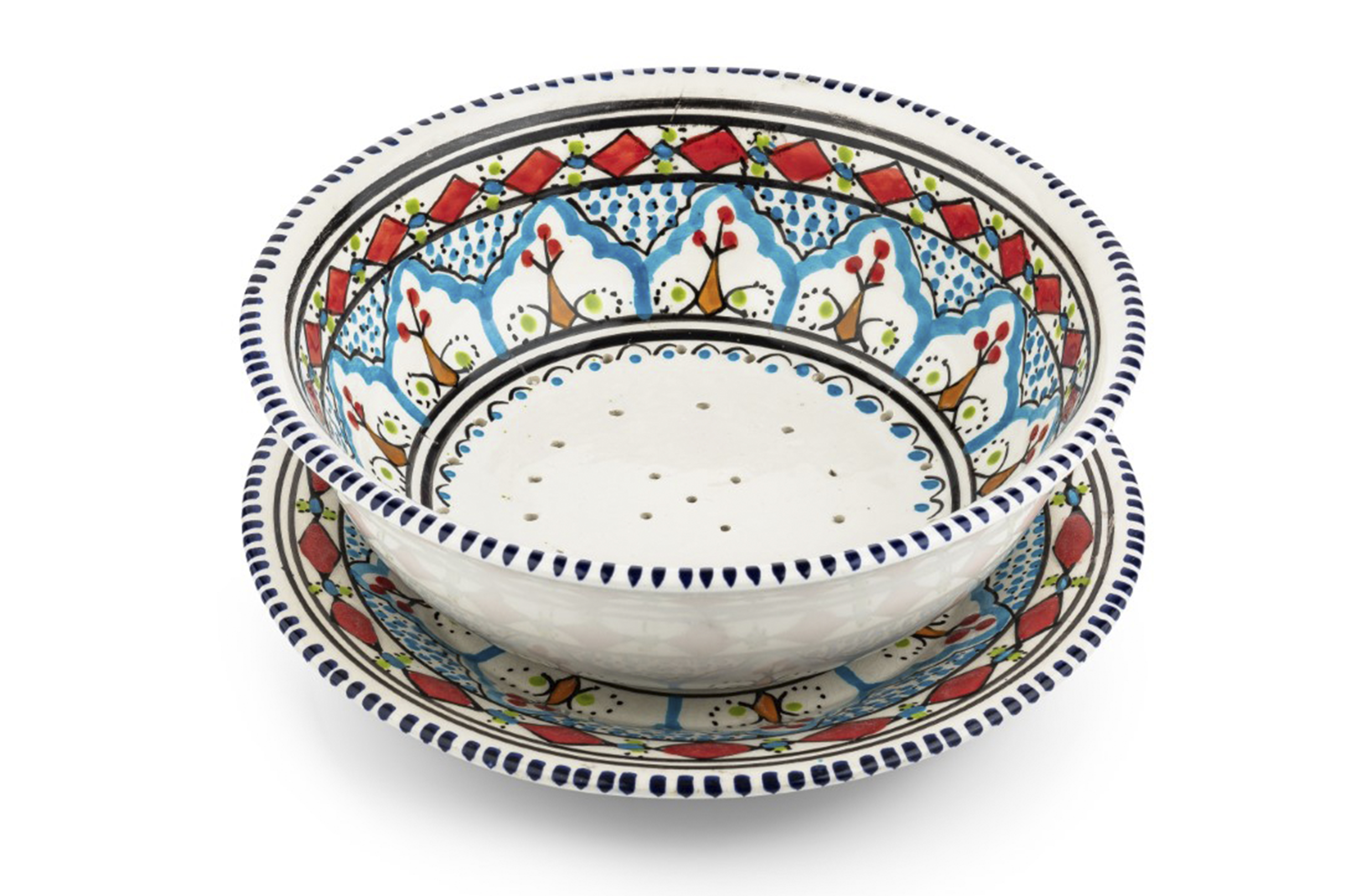 Dishes&Deco Schaal /Vergiet / Fruitschaal Mehari 25x9.5 cm - Aardewerk