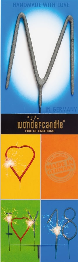 Wondercandle Classic Letter M Grijs