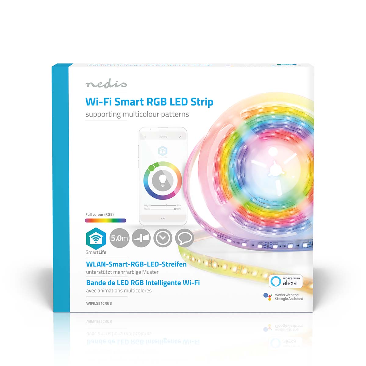 Nedis LED-Strip RGB 5m SmartLife IP65 WiFi connected