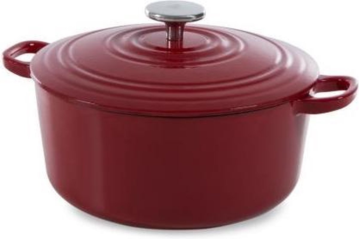 BK Stoofpot Bourgogne Chili Red 24cm - Gietijzer - alle Vuren - Oven tot 230 graden