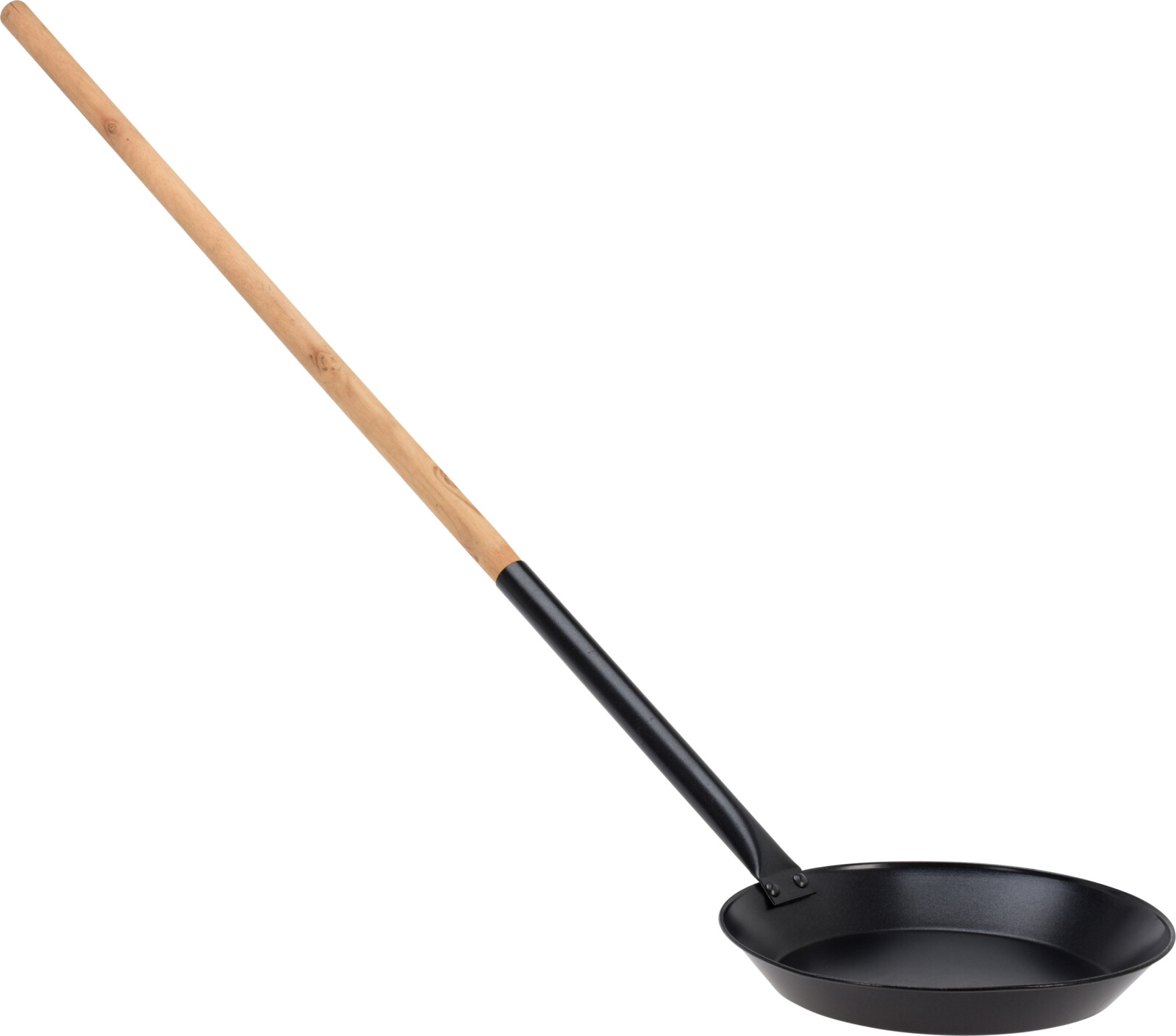 Bakpan 25cm Antikleef - met Lang Handvat 96cm - Kastanjepan