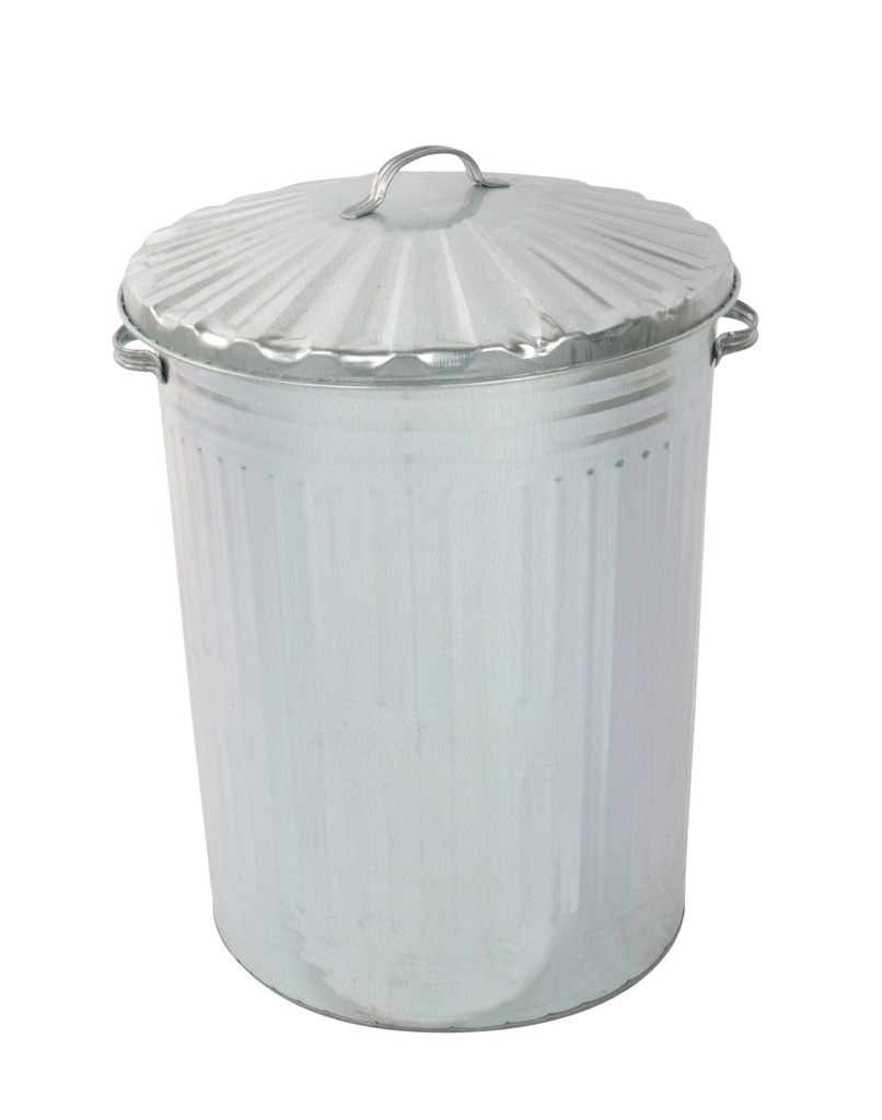 Practo Vuilbak Galva 80l - Gegalvaniseerd Plaatstaal - 45x56 cm - Gegolfd - met Hoes