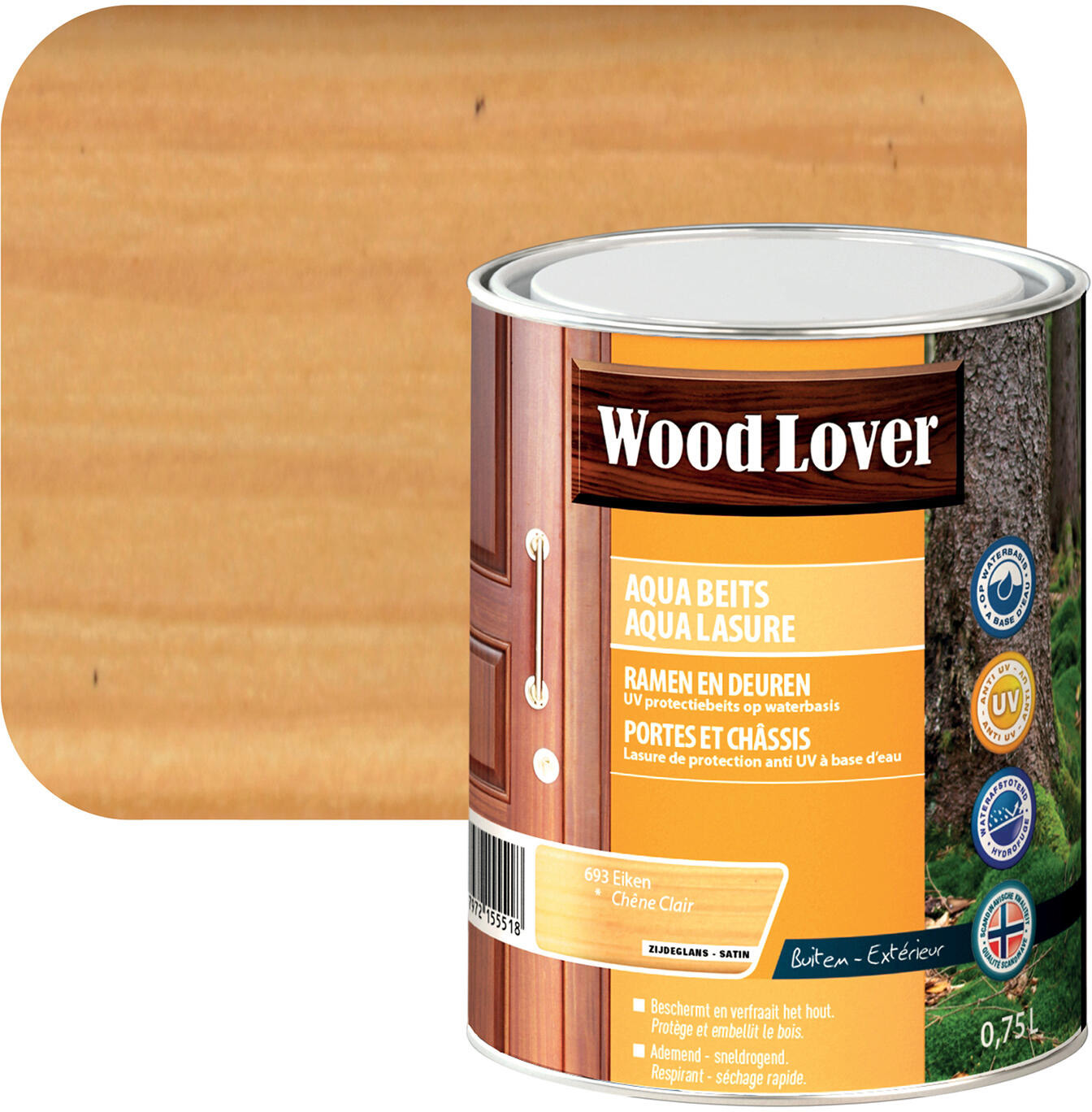 Woodlover Ramen & Deuren 0.75 l Kleur 693 Eiken