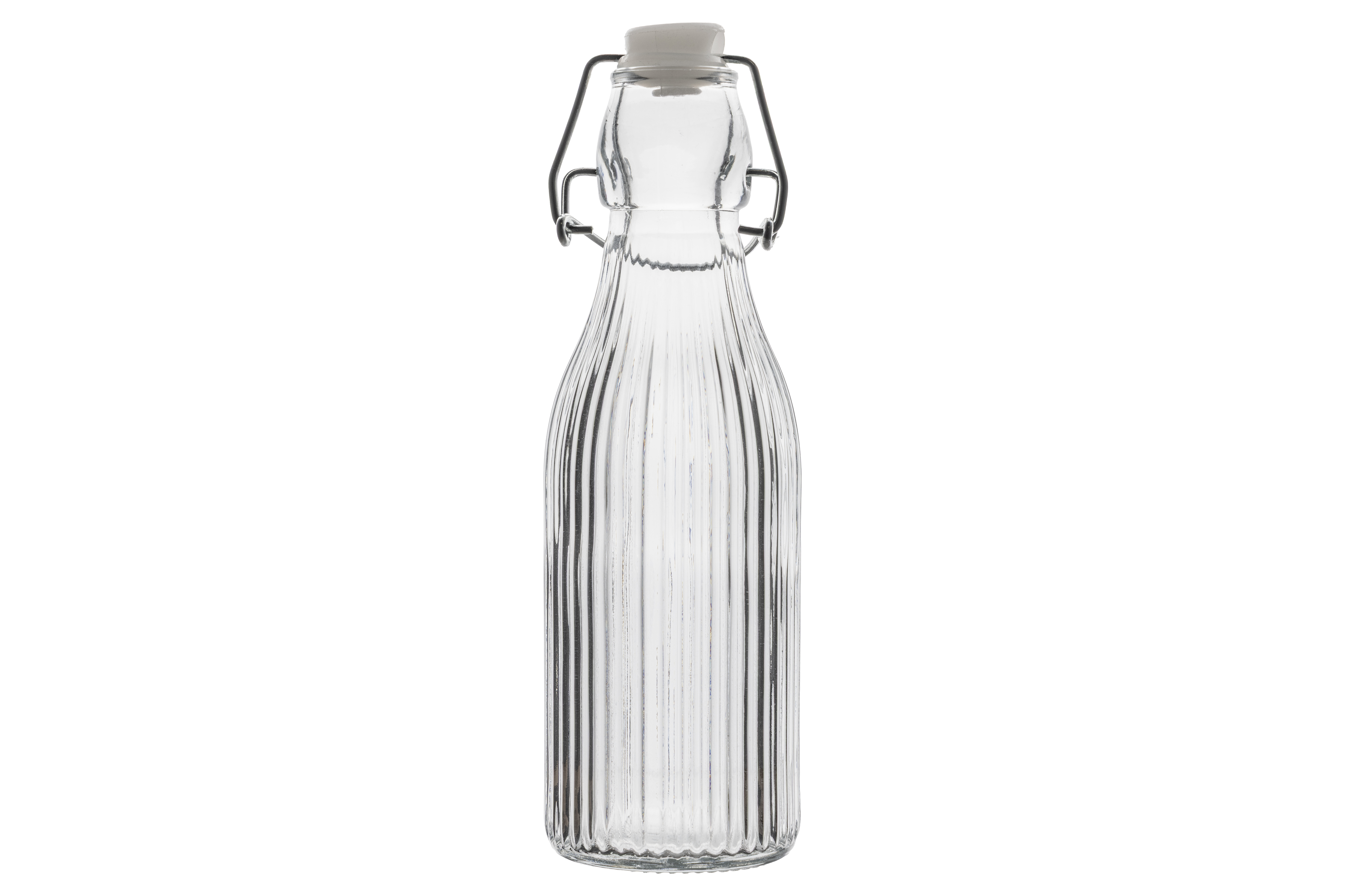 Cosy&Trendy Beugelfles 250ml - Glas Gestreept - 6x19.5 cm - Melkfles