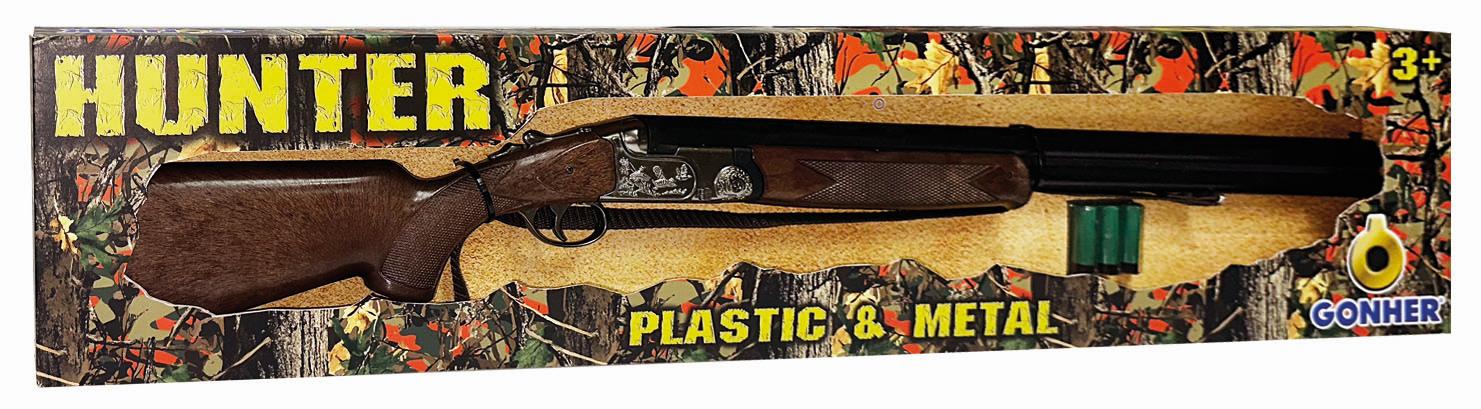 Gonher Hunter Jachtgeweer met Dubbele loop, Metaal/Plastiek met 3 patronen