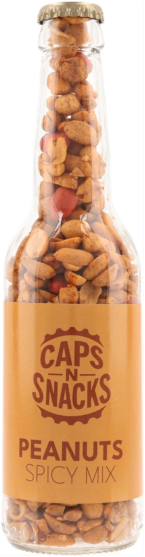 Caps N Snacks Pinda's Spicy Mix 210g - in Bierflesje