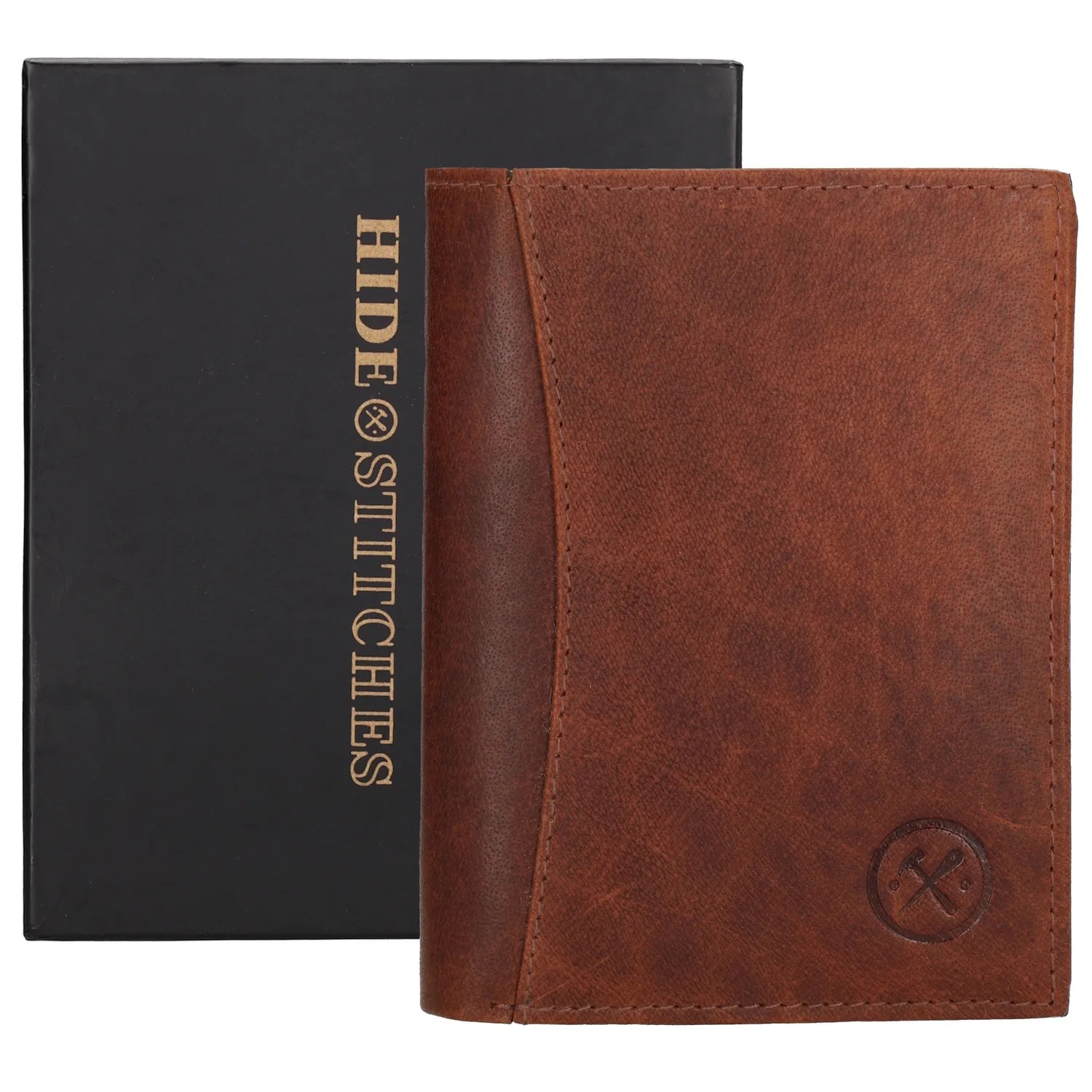 Hide & Stitches Portemonnee TK 12x9x2 cm - Bruin - Leder