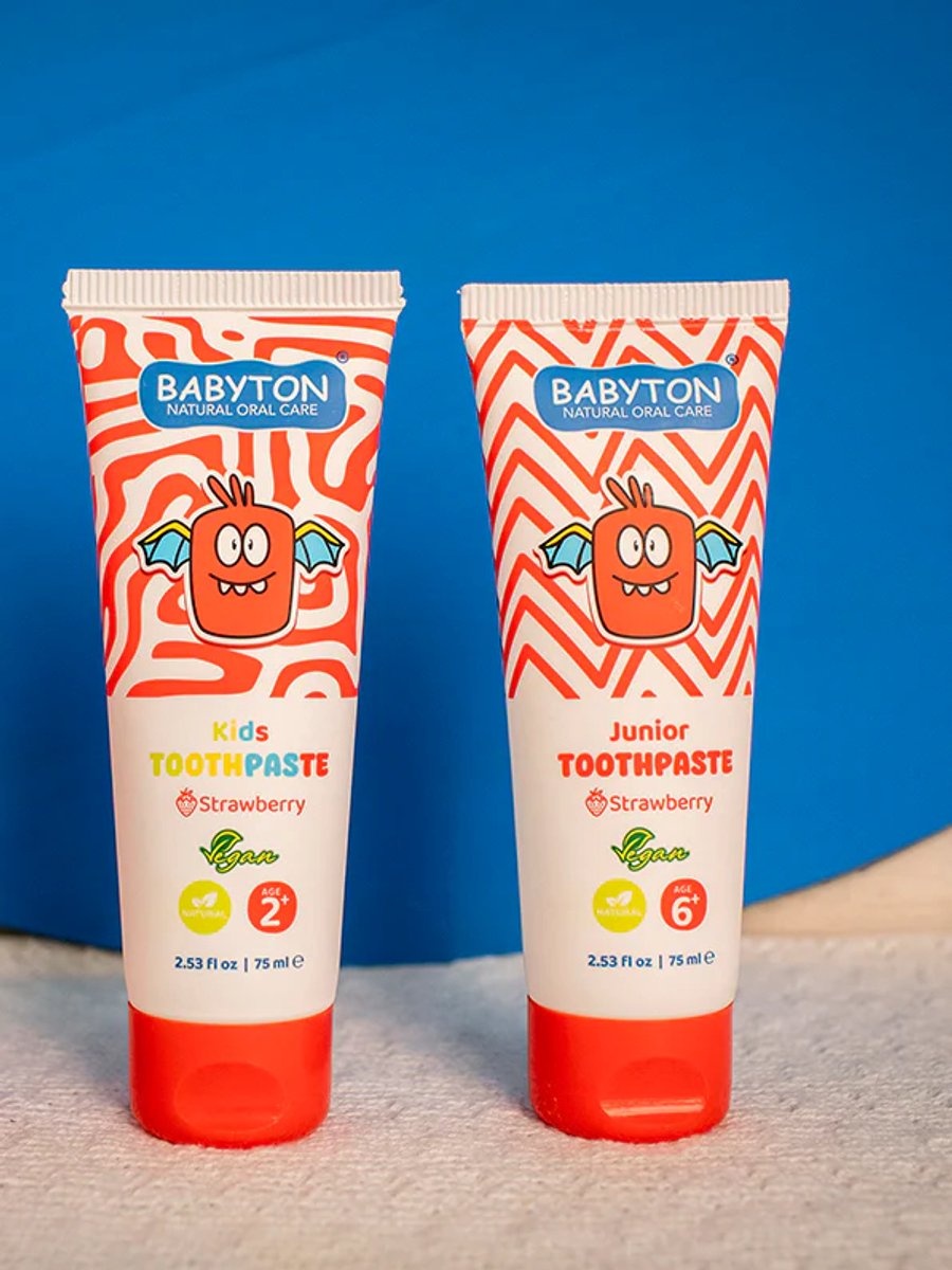 Babyton Tandpasta Kids Fluoride Aardbei 2+jaar - 75 ml