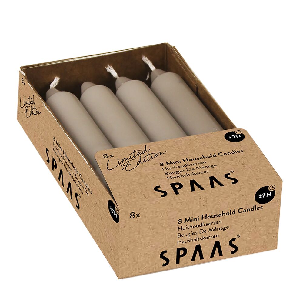 Spaas Tafelkaars Mini Beige 8 stuks 21x15 cm - 5 Branduren