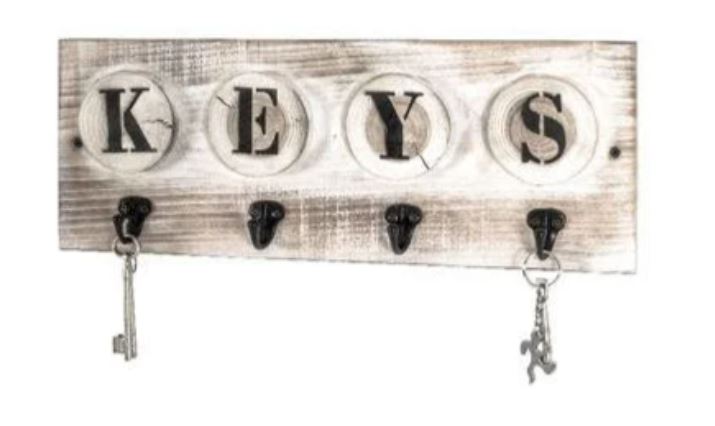 Sleutelhanger Shabby Vintage wit