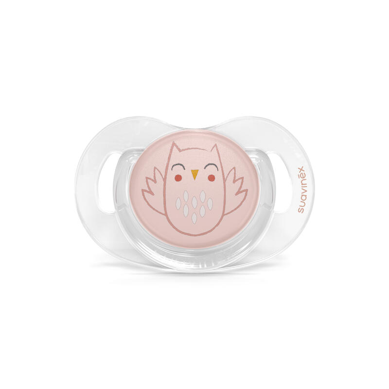 Suavinex Fopspeen Bonhomia Silicone Reversible 0-6 maand Owl Pink