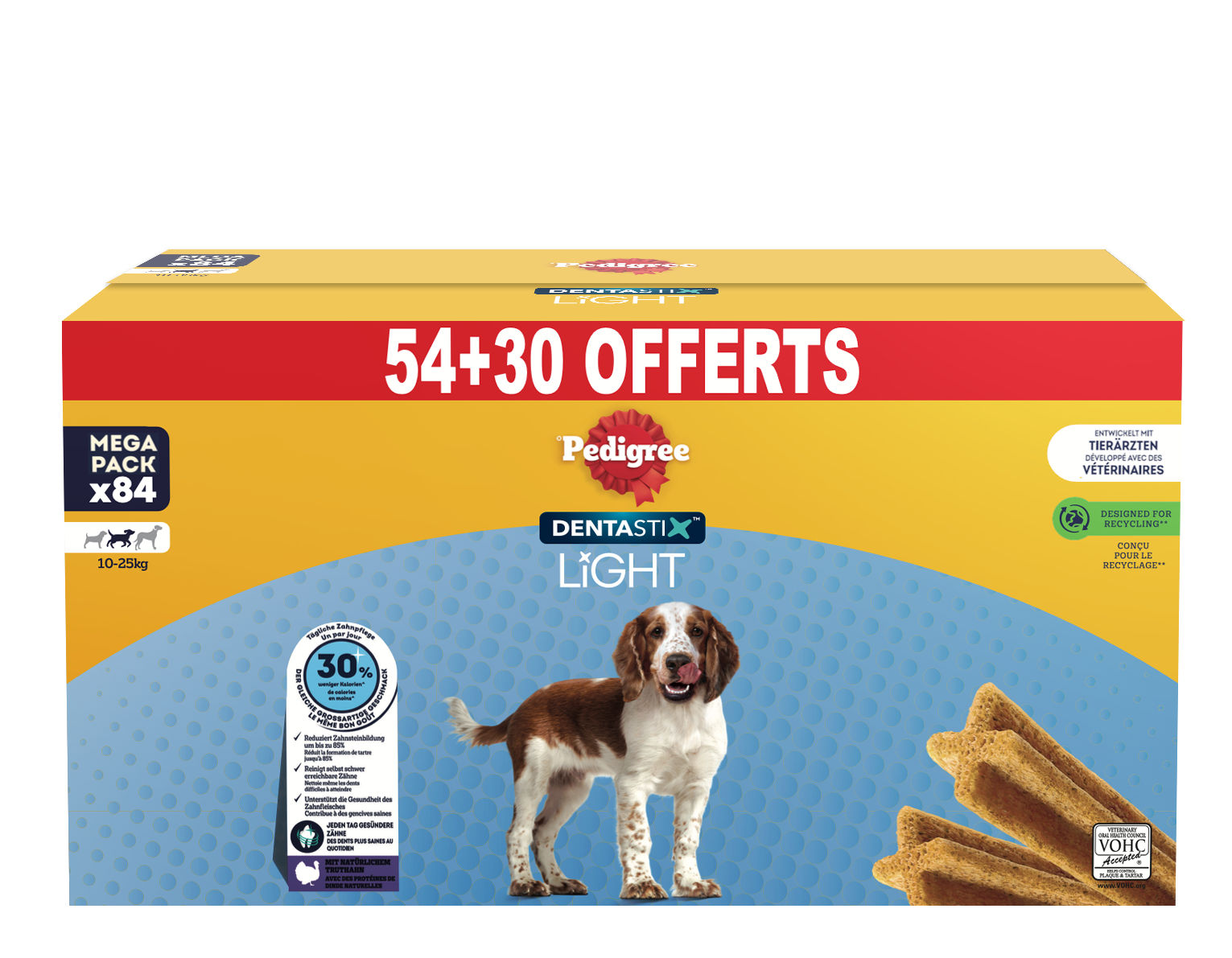 Pedigree Dentastix Light Medium Honden 10-25 kg - 54 + 30 stuks Gratis