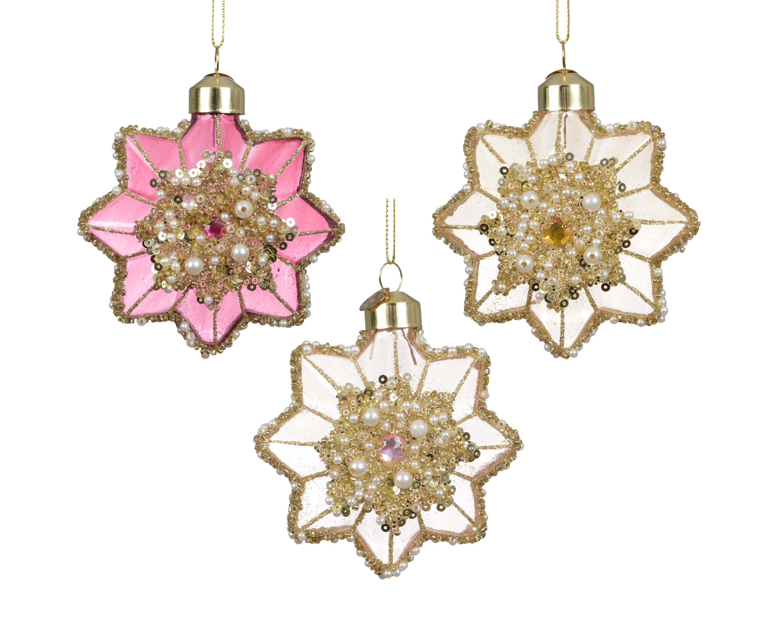 Boomhanger Glas Bloem 8x2.5x8 cm - assorti - prijs per stuk