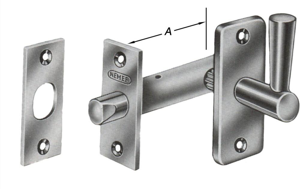 Nemef Voordeurgrendel Inboormodel met L-Greep 50x30 mm