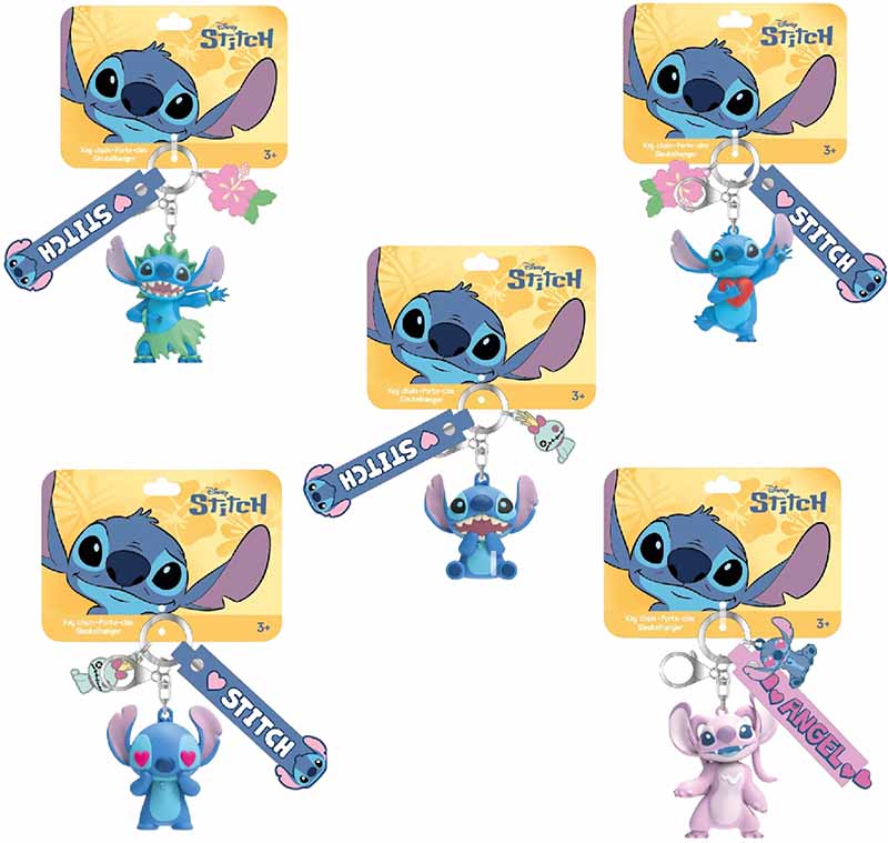 Stitch 3D Sleutelhanger assorti - prijs per stuk